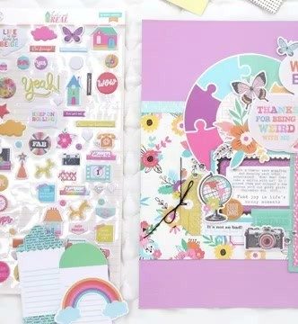 Scrapbook layout: design team layout made with Hip Kit Club kits