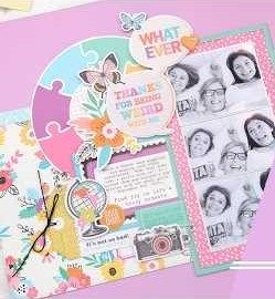 Scrapbook layout: design team layout made with Hip Kit Club kits