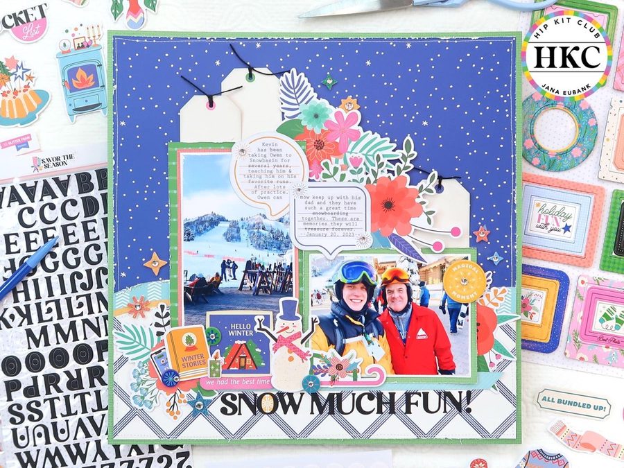 Scrapbook layout: design team layout made with Hip Kit Club kits