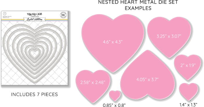 February 2023 Nested Hearts Metal Die