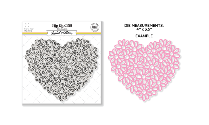 March 2023 Floral Heart Metal Die