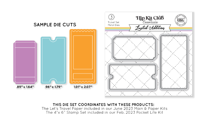 June 2023 Ticket Metal Die Set