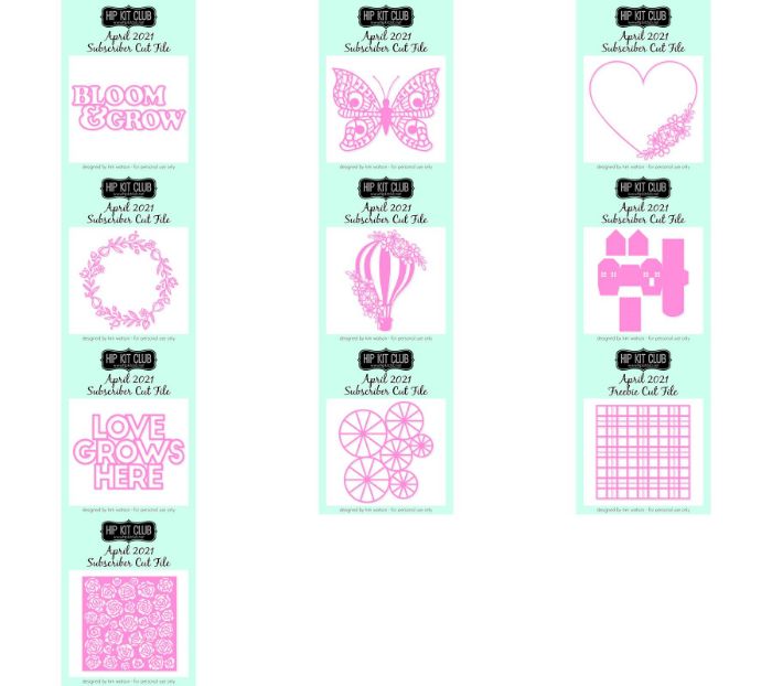 Picture of April 2021 Full Cut File Digital Download Pack  