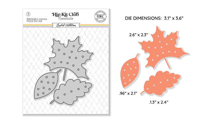 October 2024 Stitchable Fall Leaves Metal Die Set 