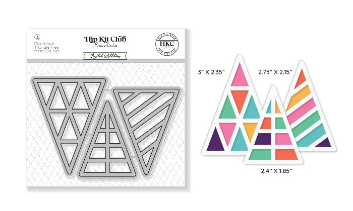 December 2024 Color Block Triangle Tree Die Set