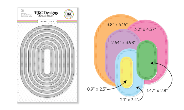 March 2025 Nested Oval with Blanket Stitch Metal Die 