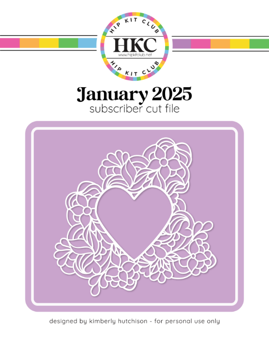 Picture of January 2025 Floral Heart Frame Cut File  