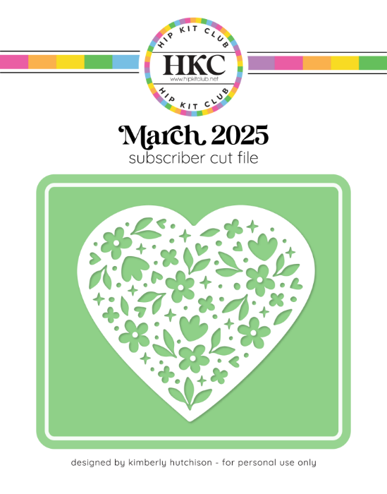 Picture of March 2025 Floral Heart Cut File