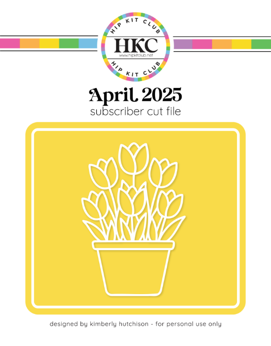 Picture of April 2025 Flower Pot with Tulips Cut File