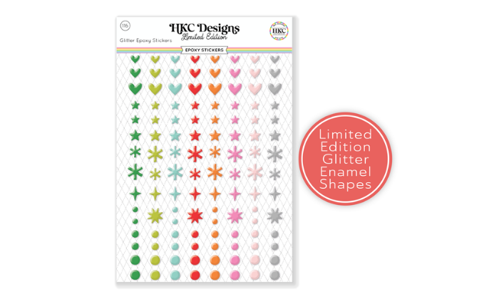 November 2025 Glitter Enamel Shape Stickers