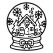 December 2025 Gingerbread Snow Globe with Wreath Cut File - PNG Format