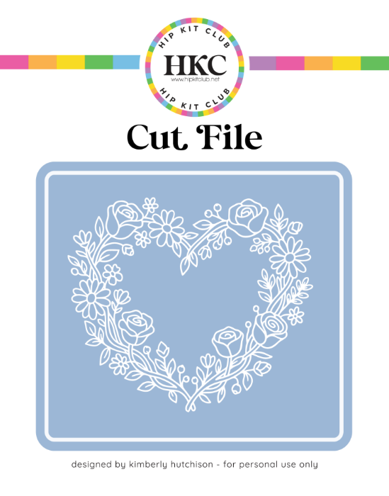 February 2026 Floral Heart Wreath Cut File - Cover Preview