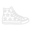 April 2026 High Top Sneaker with Stars Cut File - JPG Format