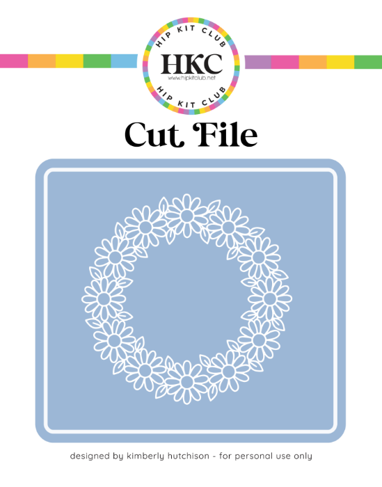 May 2026 Daisy Wreath with Leaves Cut File - Cover Preview