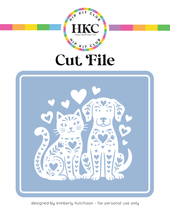 May 2026 Cat and Dog Folk Hearts Cut File - Cover Preview