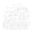 May 2026 Cat and Dog Folk Hearts Cut File - JPG Format